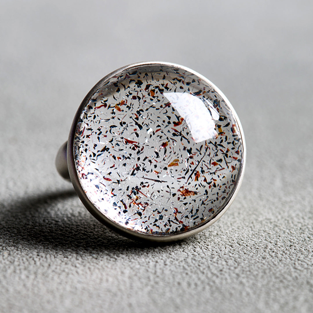 Multidimensional Energy Natural Super Seven Crystal Ring