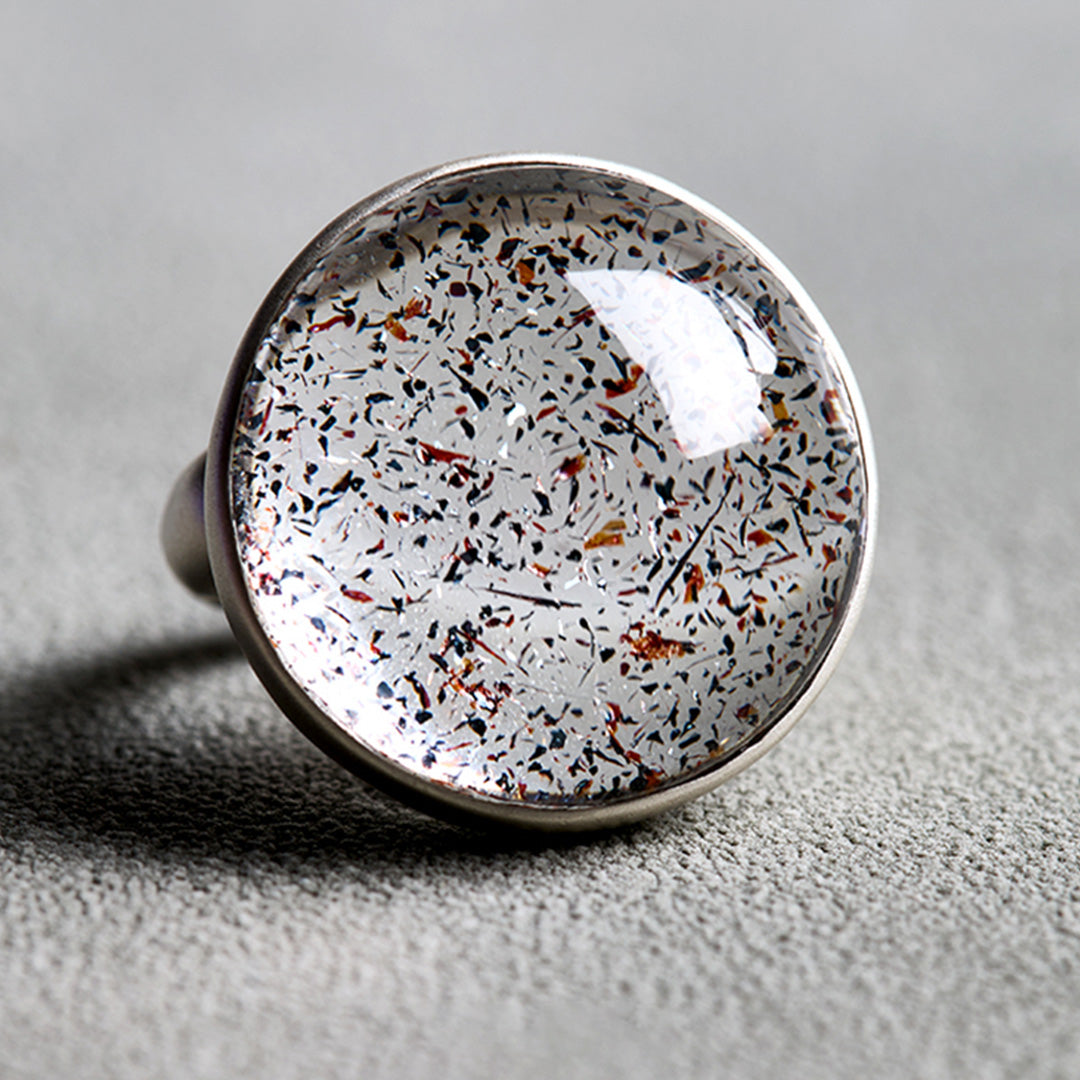 Multidimensional Energy Natural Super Seven Crystal Ring